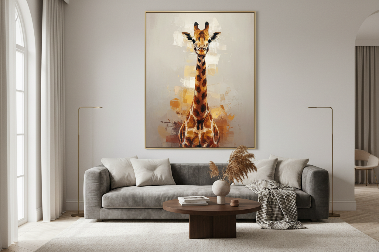 Comment choisir un tableau girafe pour son salon ?