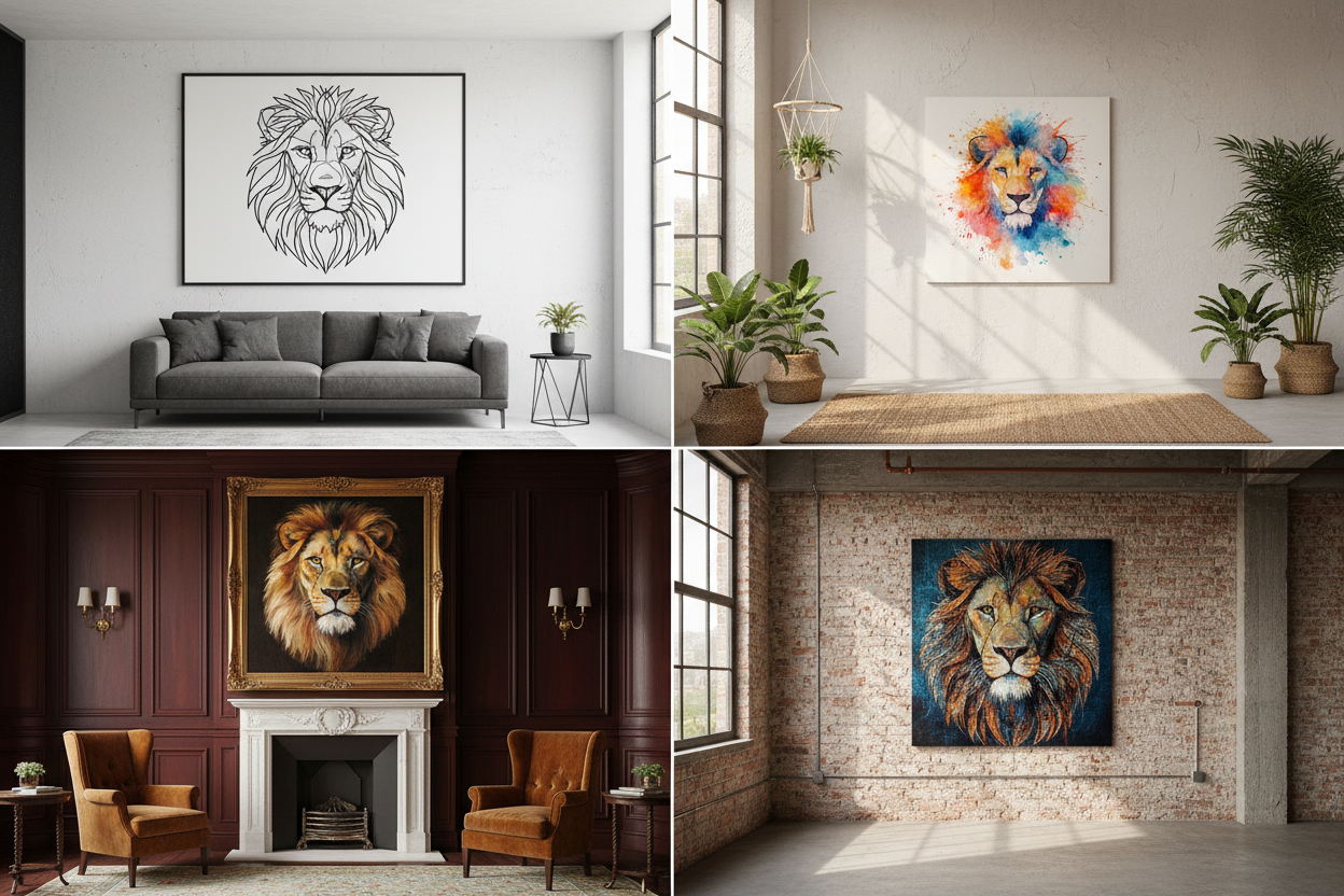 Comment choisir un tableau lion selon son style de décoration ?