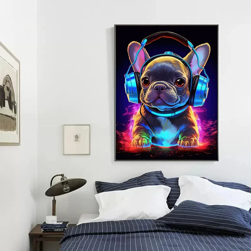 tableau chien bouledogue