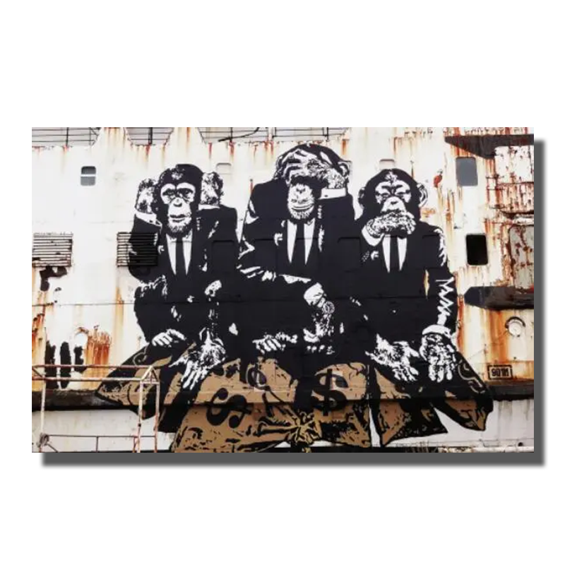tableau les 3 singes