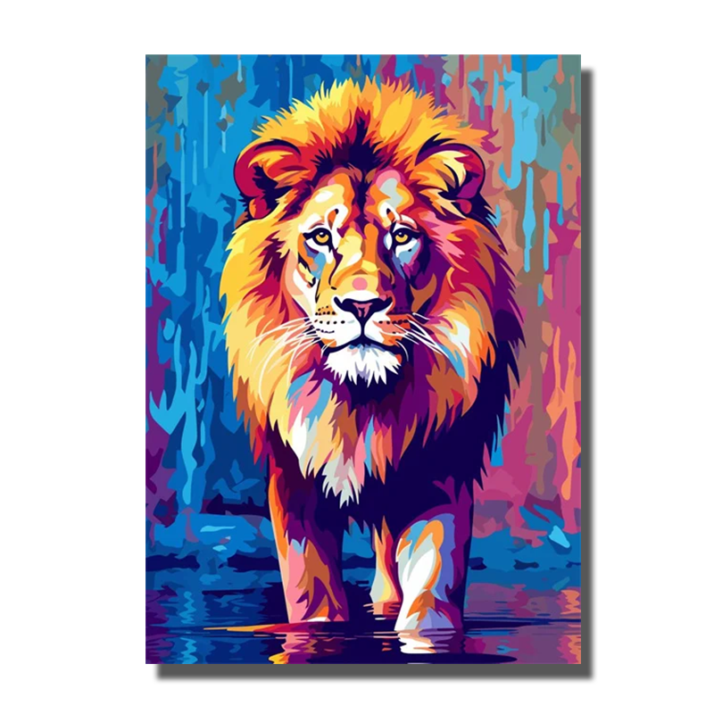 tableau pop art lion