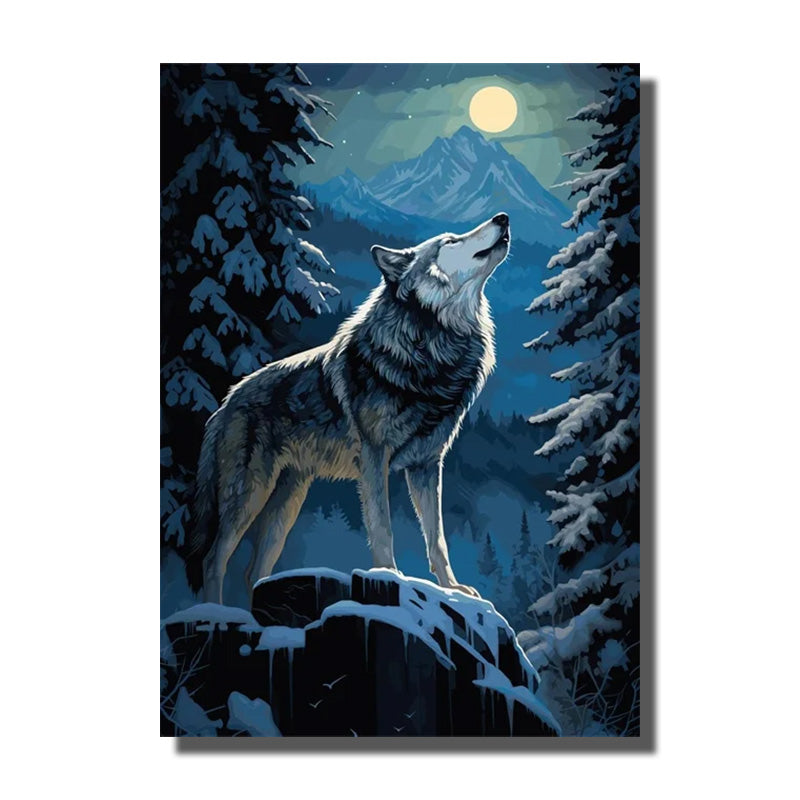 tableau loup foret
