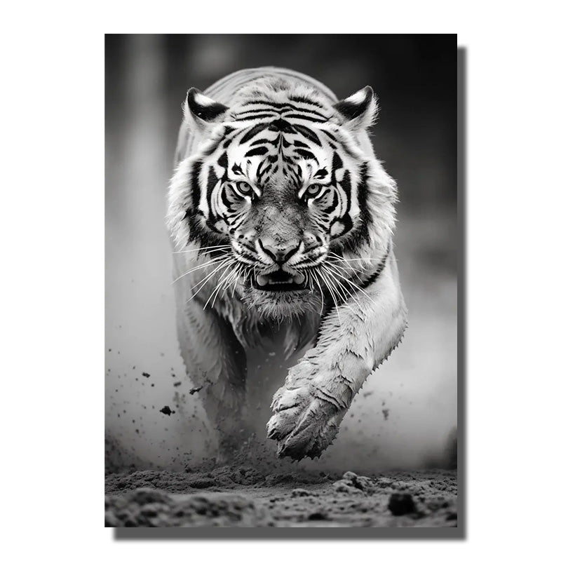 toile tigre noir et blanc