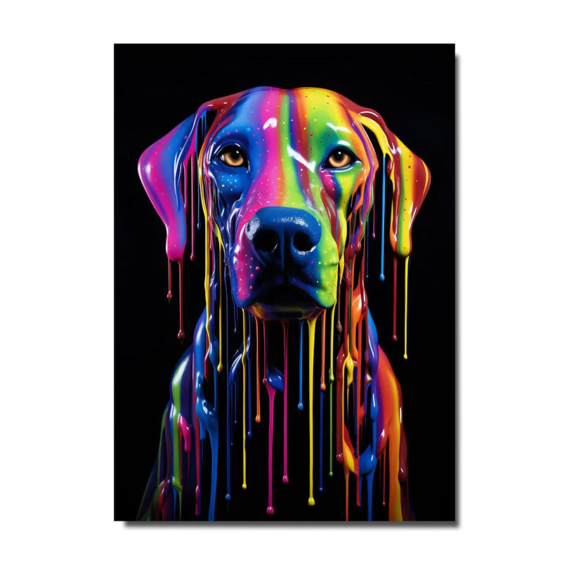 tableau chien coloré