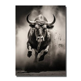 cadre taureau noir et blanc