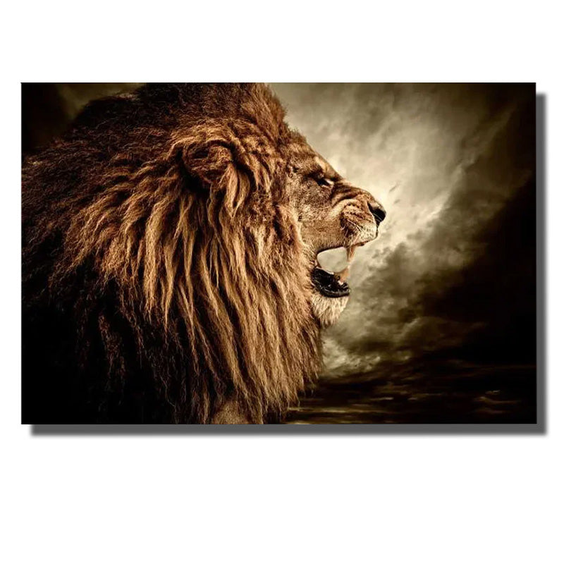 tableau photo lion