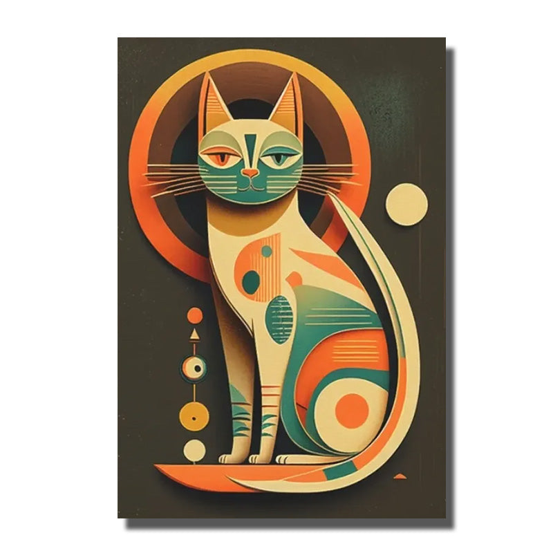 tableau abstrait chat