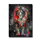 tableau peinture lion