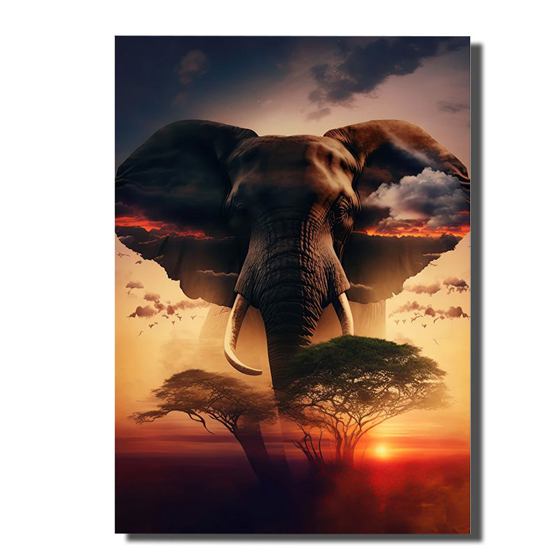 tableau éléphant coloré