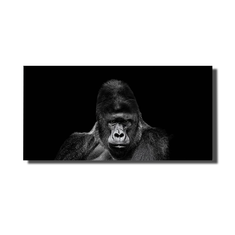 tableau gorille noir et blanc