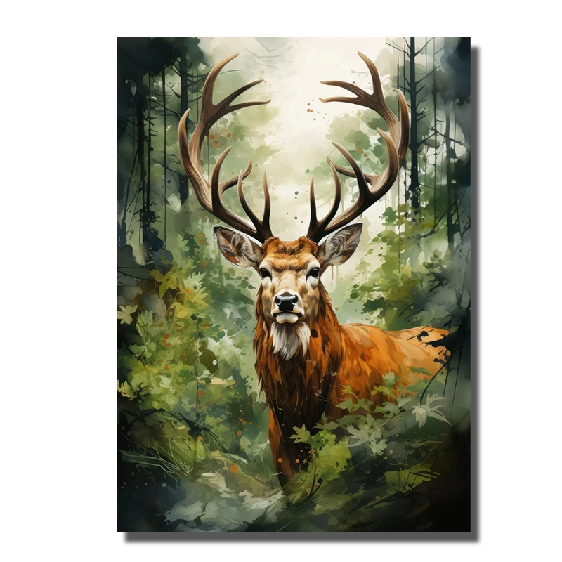 tableau cerf bois