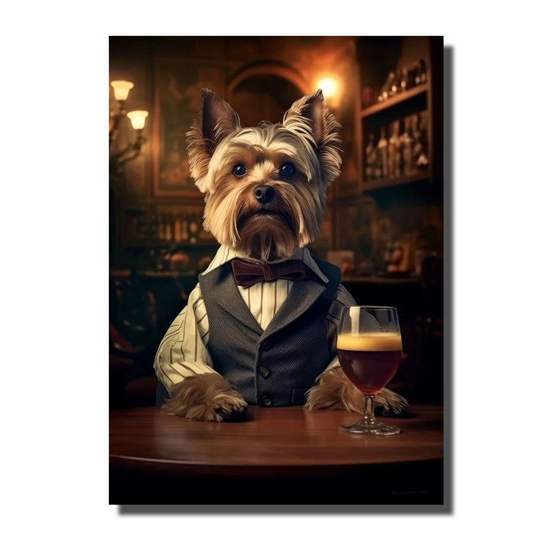cadre chien en costume