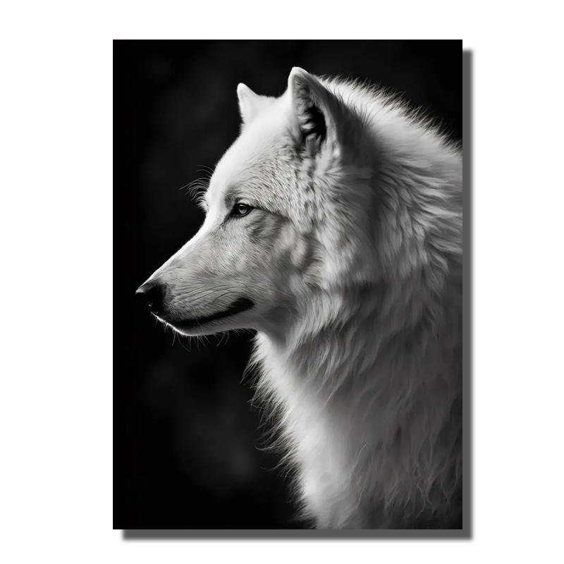 tableau chien noir et blanc