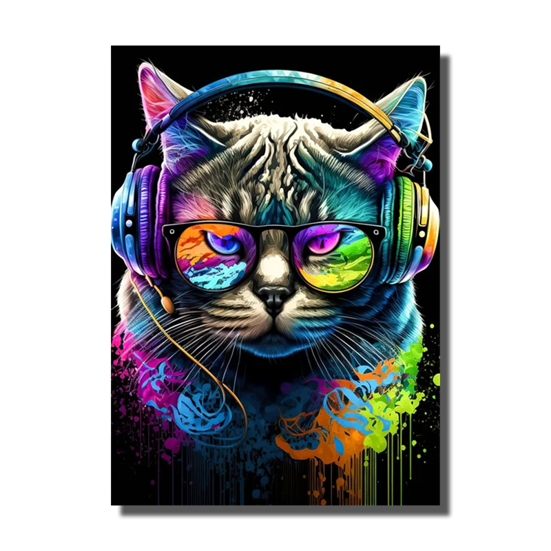 toile chat pop art