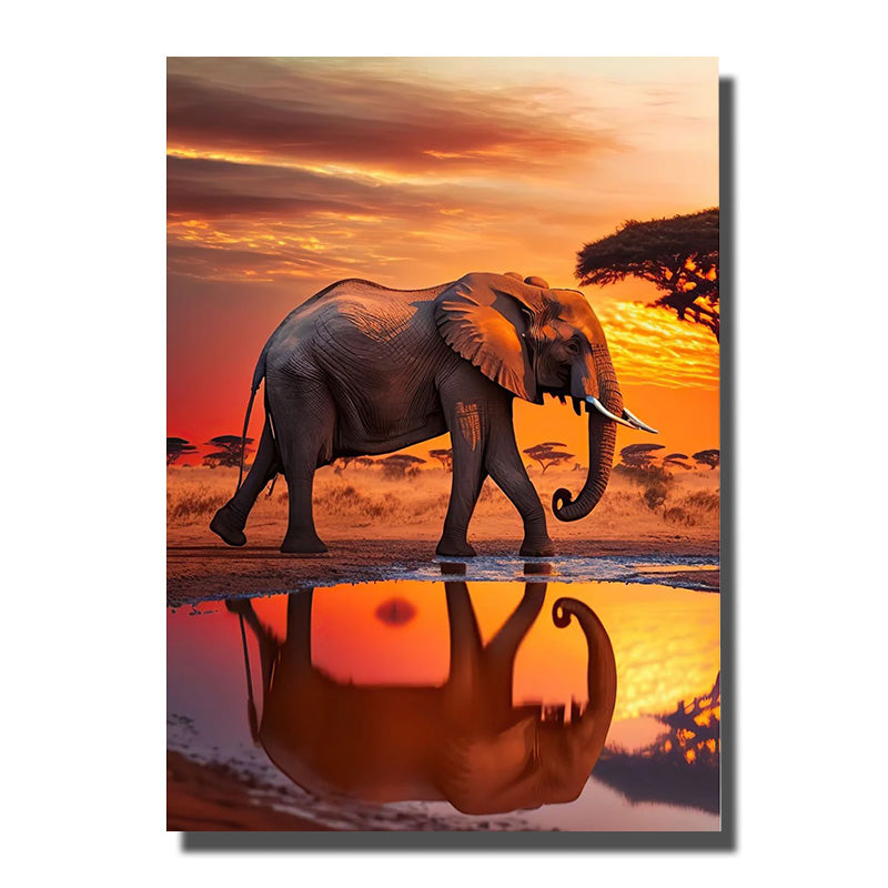 tableau éléphant multicolore