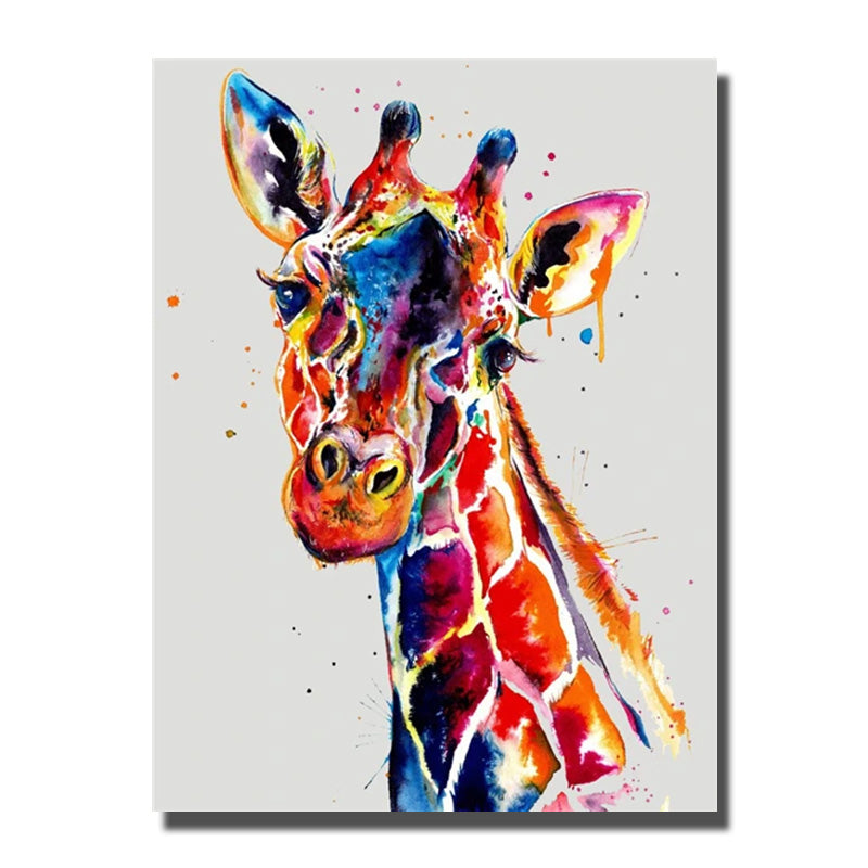 toile girafe coloré