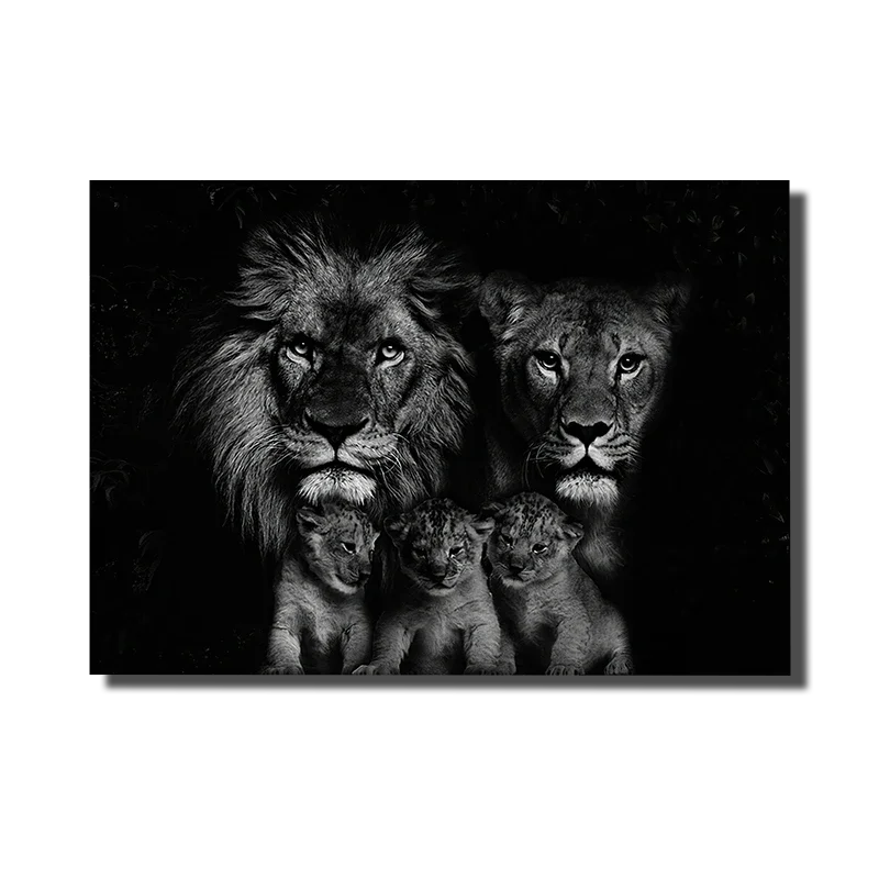 tableau famille lion