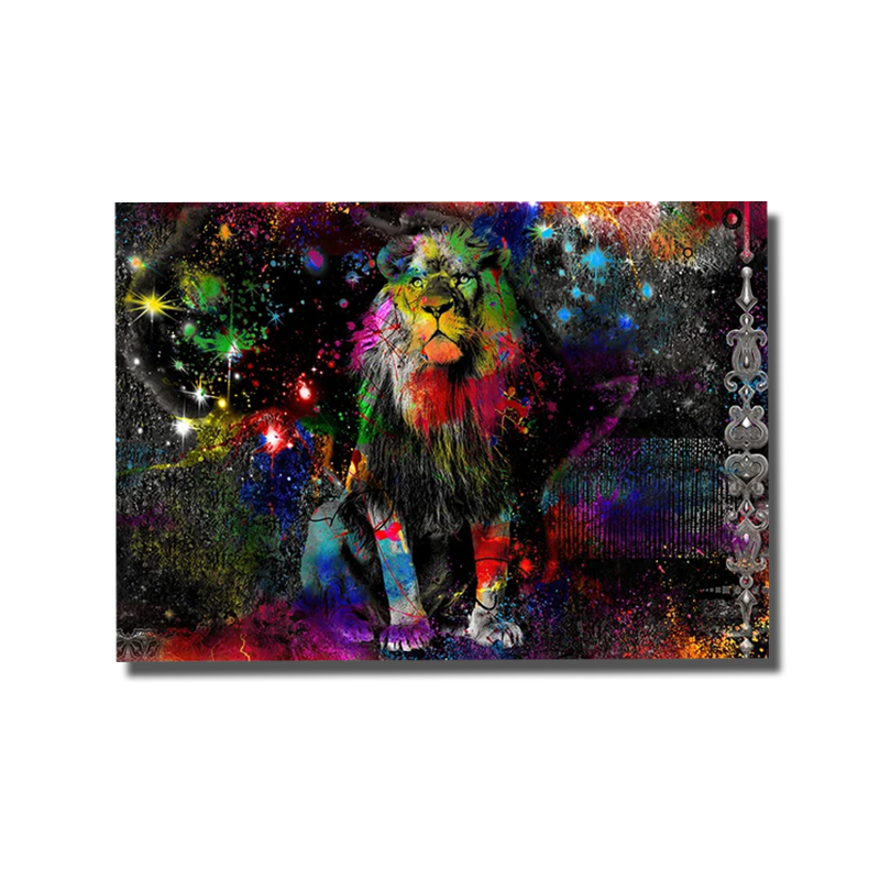 tableau street art lion