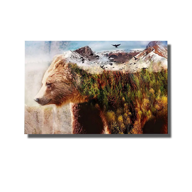 tableau ours montagne