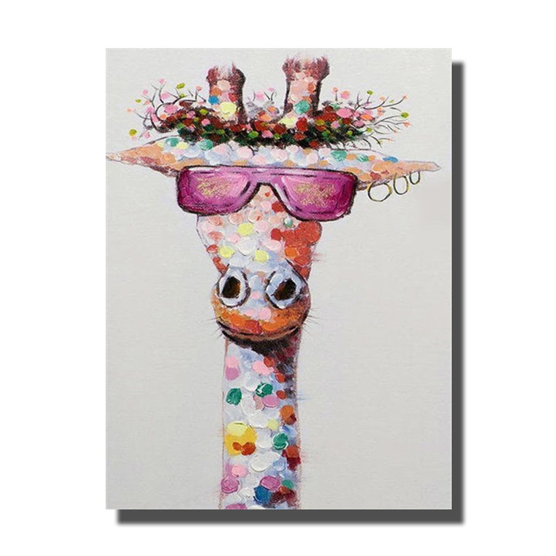 tableau girafe lunettes