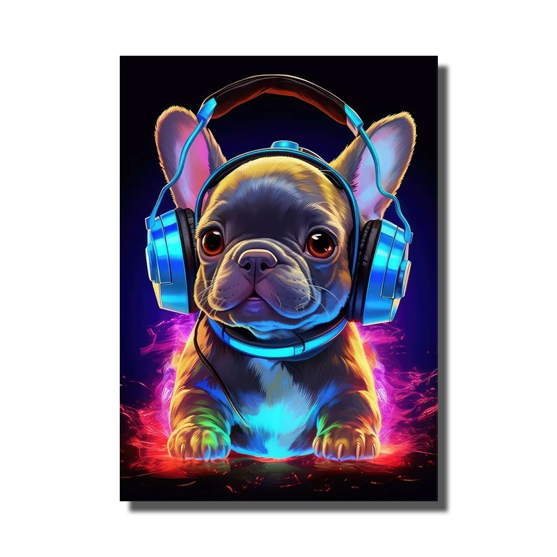tableau chien bouledogue