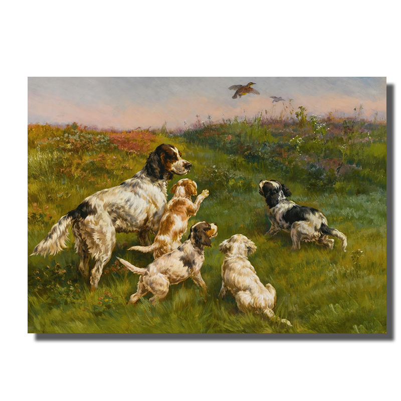 tableau ancien chien