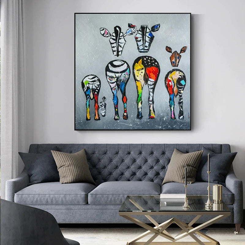 art mural zebre en peinture