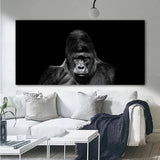 tableau gorille noir et blanc