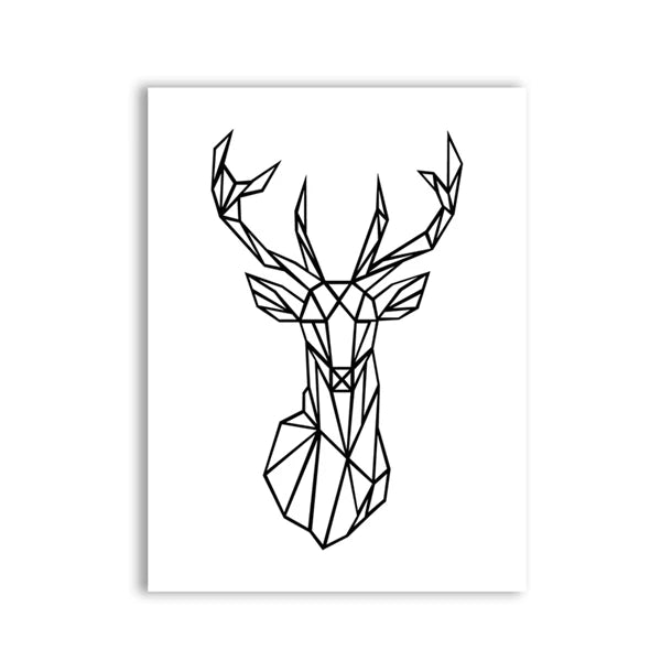 tableau tete de cerf geometrique