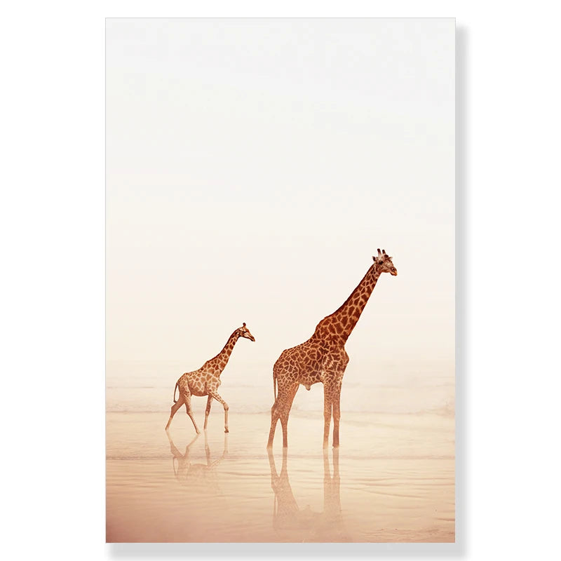 tableau avec girafe