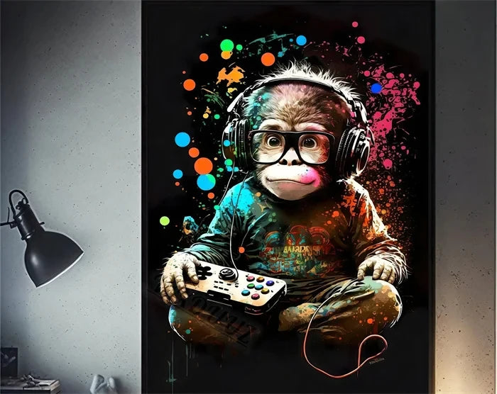 tableau singe peinture pop art
