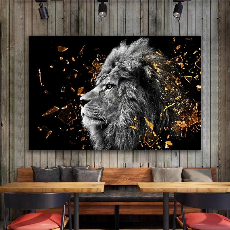 tableau sur toile lion