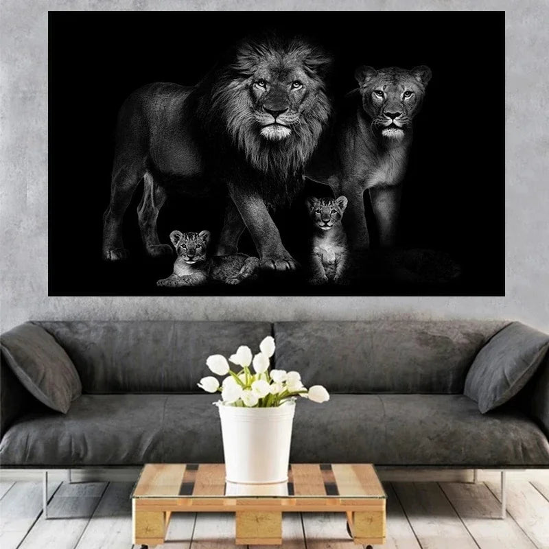 tableau lion