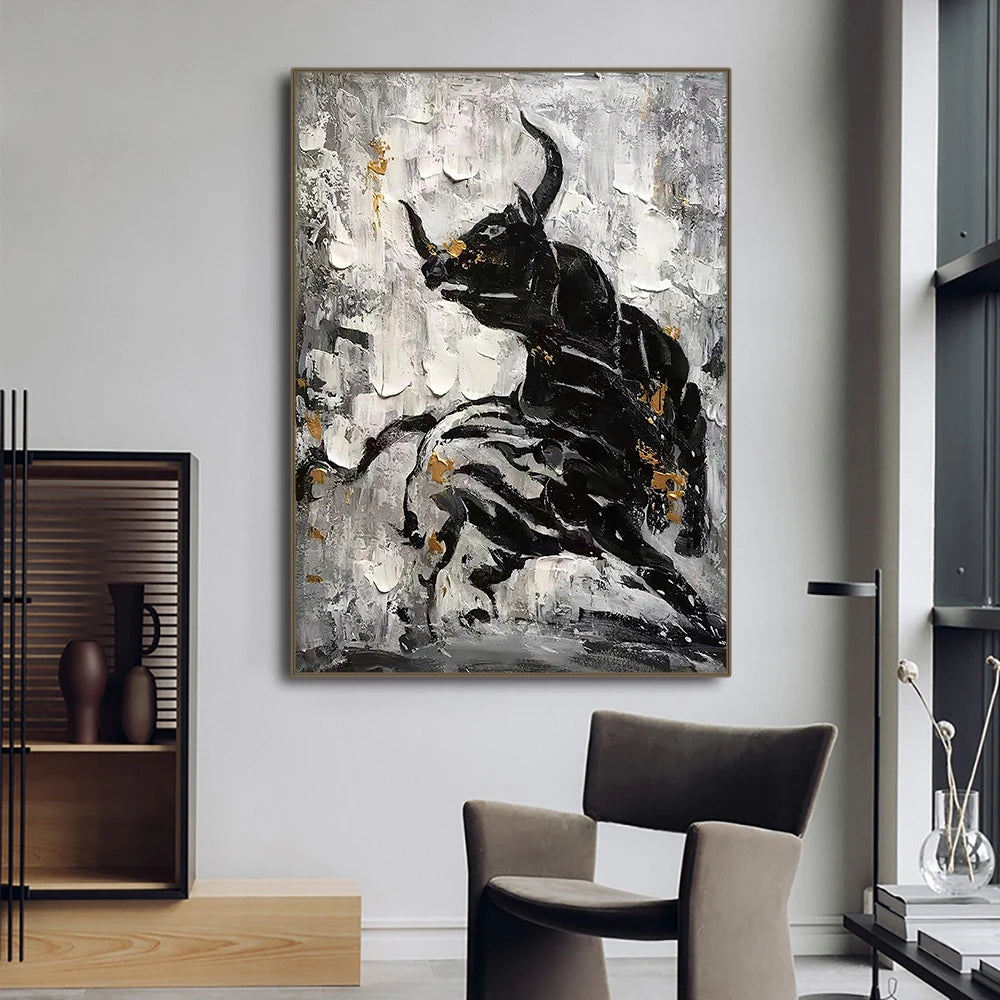 décoration intérieure taureau peinture