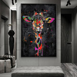 cadre déco girafe pop art