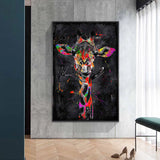 cadre artistique girafe pop art