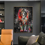 tableau peinture lion