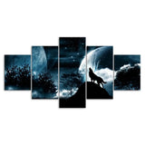 tableau multi panneaux loup