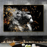 tableau toile lion