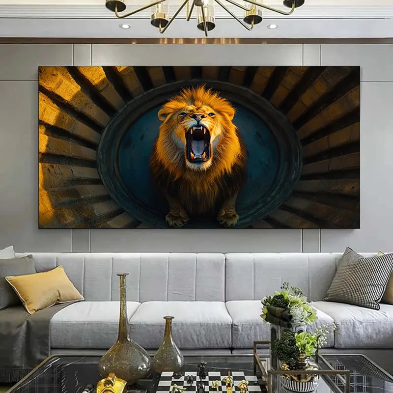 art mural lion