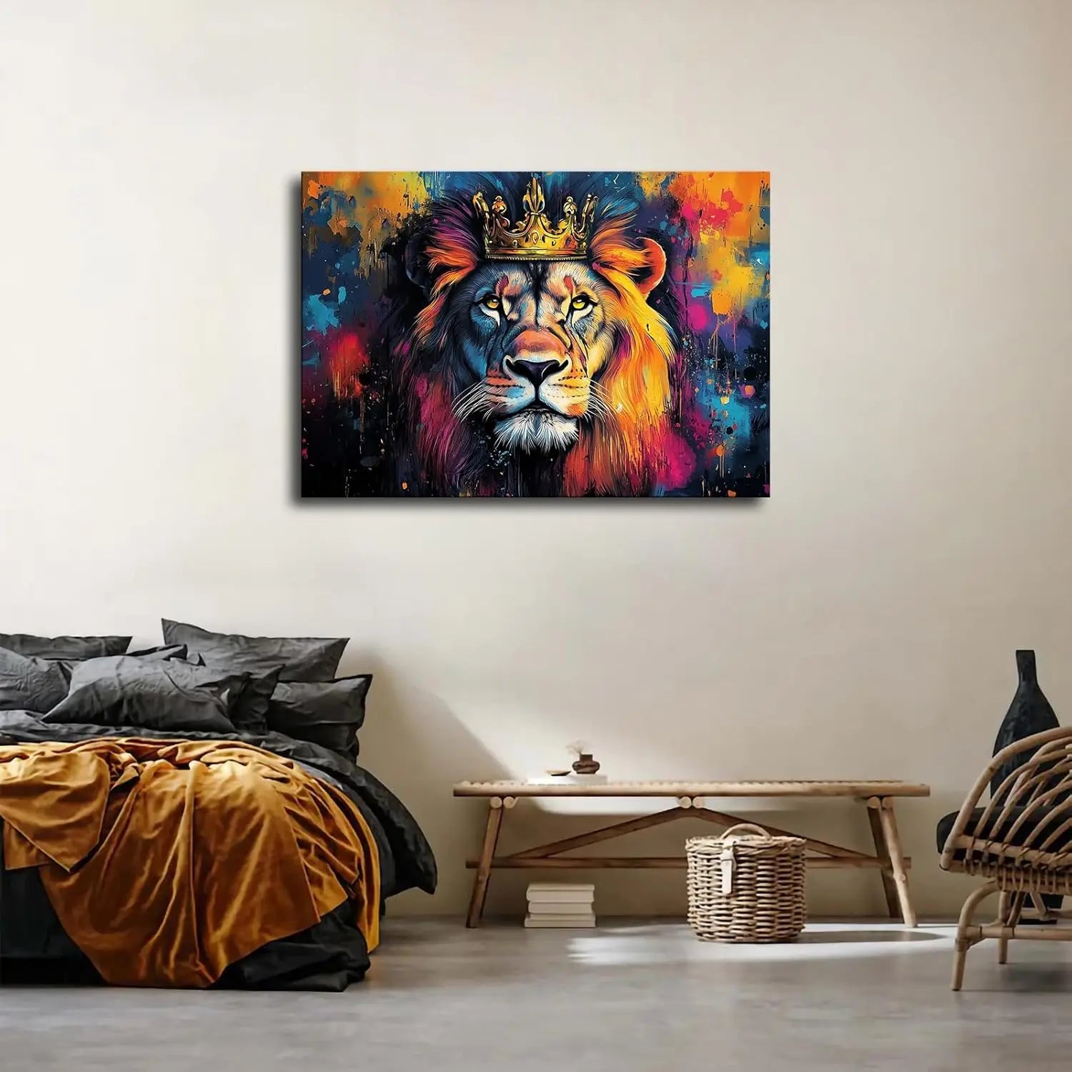 lion tableau couleur