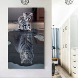 tableau chat reflet tigre