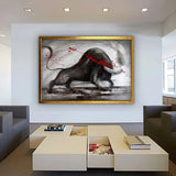 œuvre d'art taureau moderne