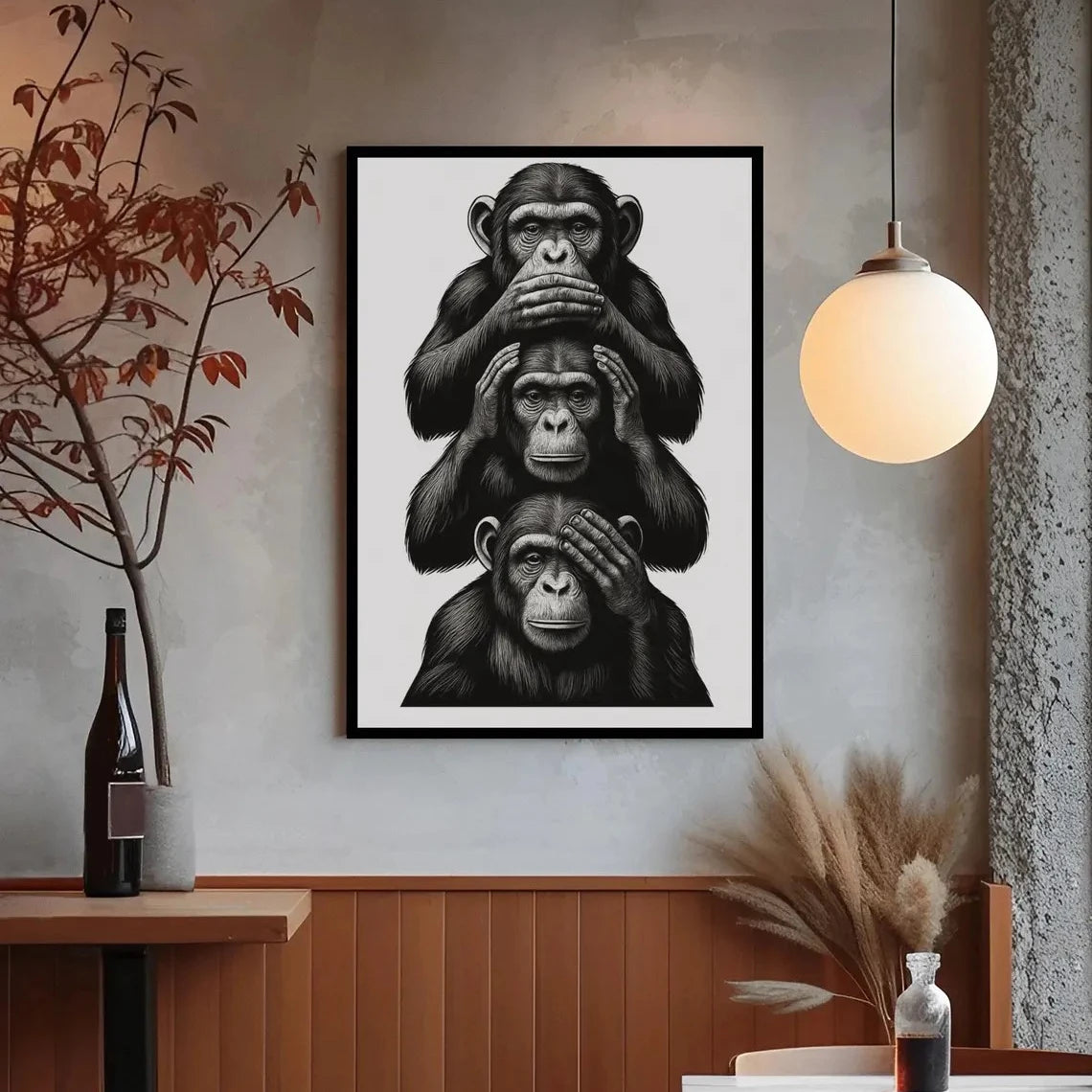 tableau 3 singes sagesse