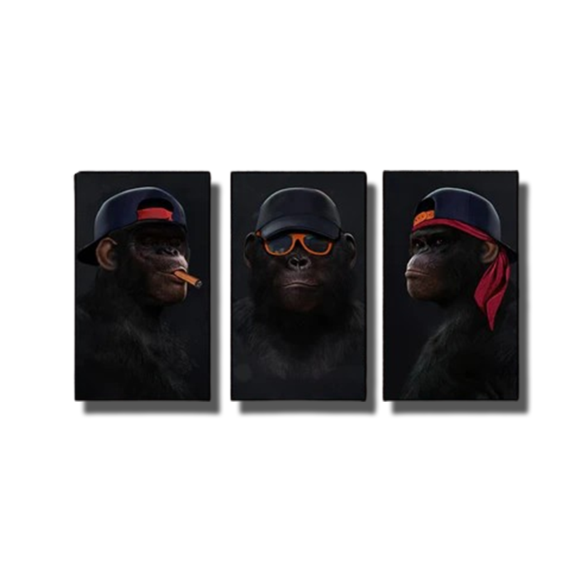 tableau 3 singes hip hop