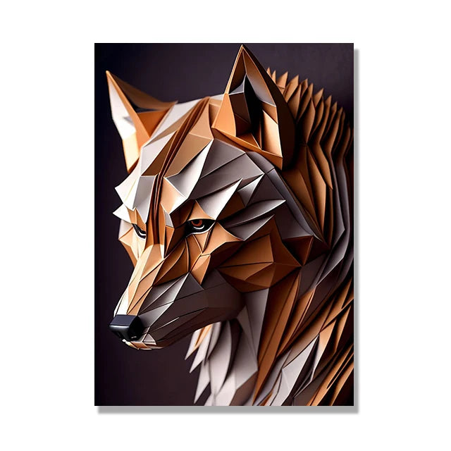 tableau loup origami