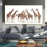 tableau africain girafe
