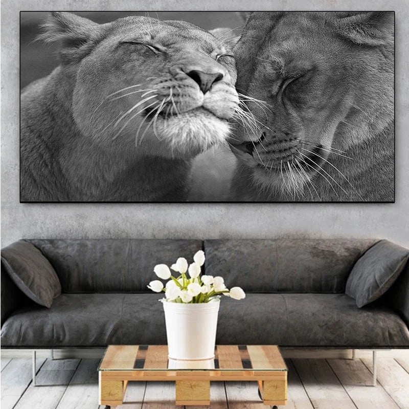 tableau lion