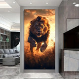 peinture lion majestueux
