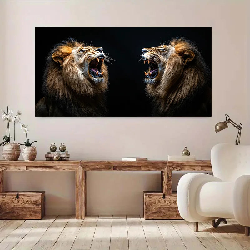 cadre mural lion